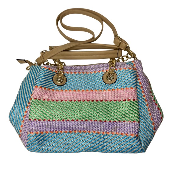 Unbranded Handbags - Colorful Woven Straw Shoulder‎ Bag Purse w/ Chain & Crossbody Strap Boho